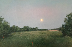 Image of the painting Moonrise: Long Island Real Estate by Adam Straus.
